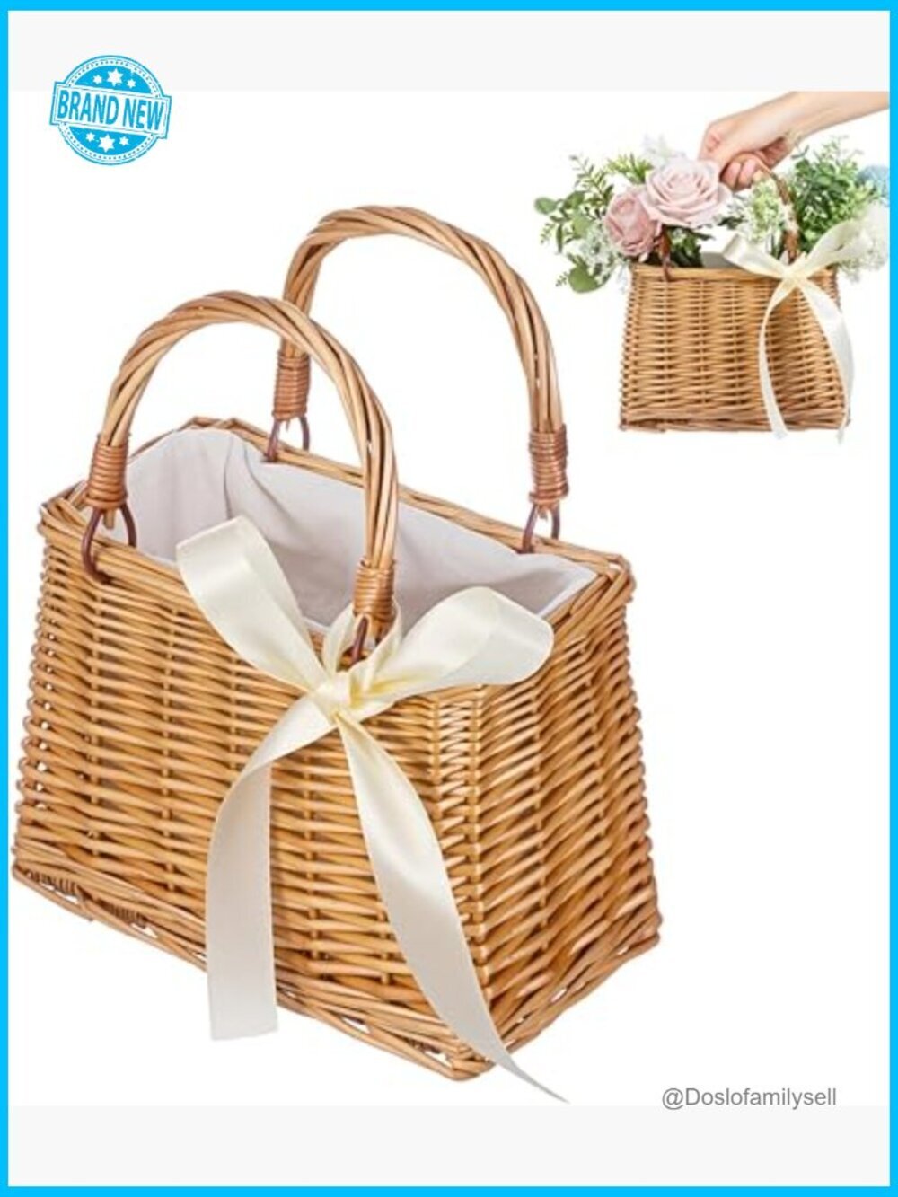 Wicker Handbag Rattan Woven Tote Boho Straw Beach Bag Summer Wedding Clutch